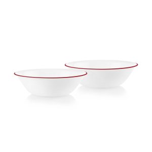 Corelle Radiant Red Banded 1-quart Serving Bowls. 2-pack