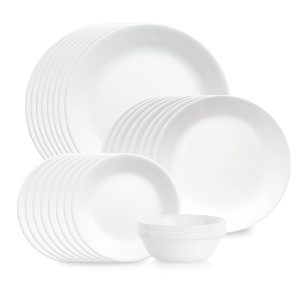 Corelle Shimmering White 32-piece Dinnerware Set. Service for 8