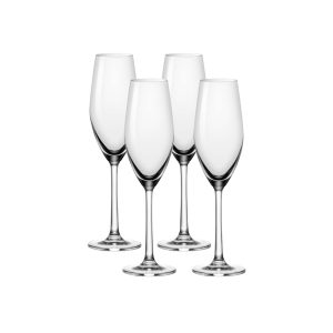 Ocean Glass Sondria Champagne Flute Glasses (4-pieces). 7.25-ounce. Dishwasher Safe