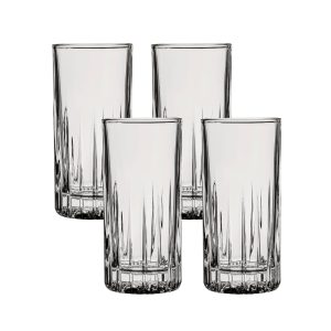 Ocean Glass Traze PRE Highball Glasses (4-Pieces). 12-ounce. Dishwasher Safe