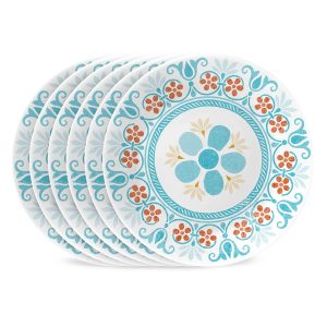 Corelle Global Collection Terracotta Dreams 6.75 Appetizer Plates. 6-pack