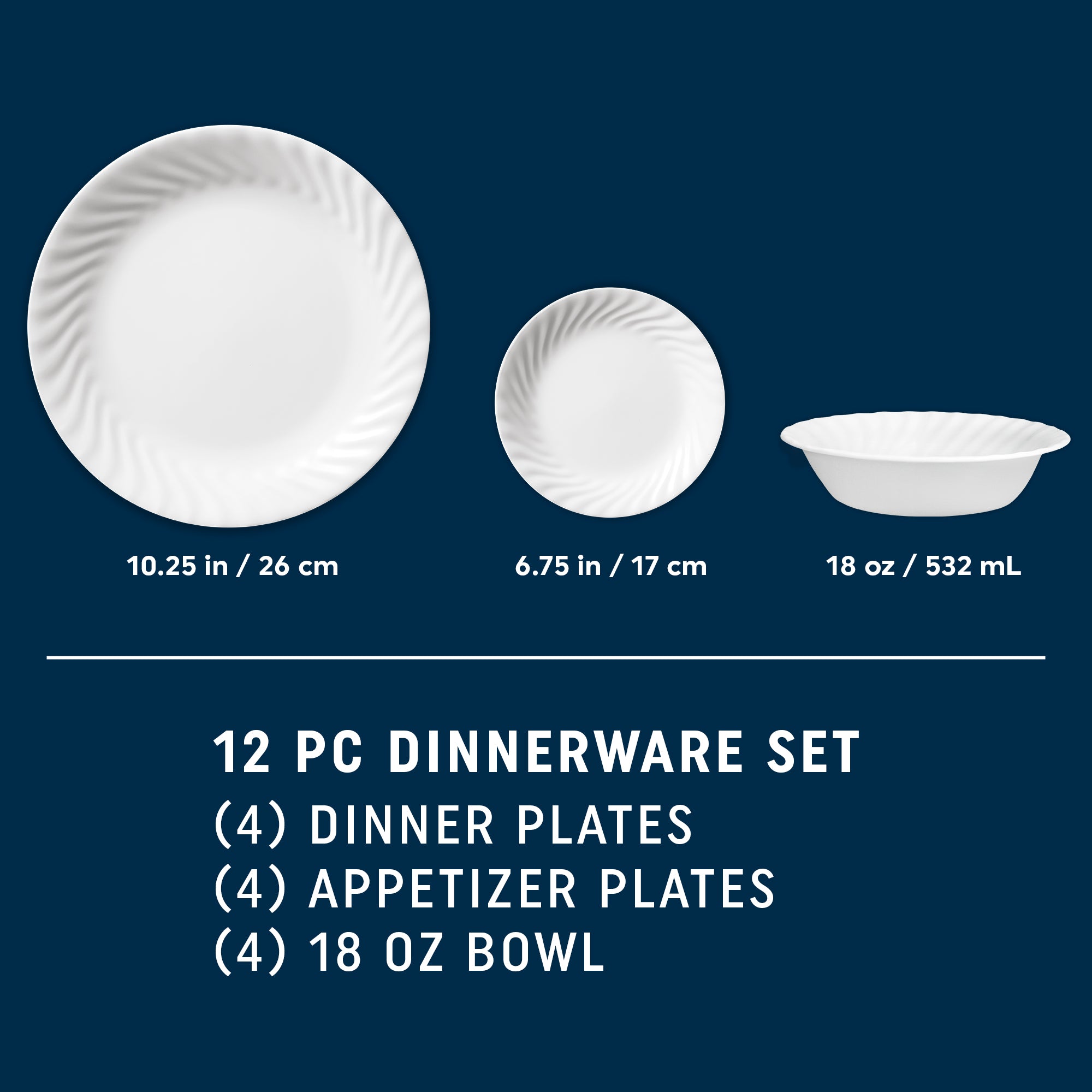 Corelle Enhancements 12-piece Dinnerware Set. Service for 4 - Image 2