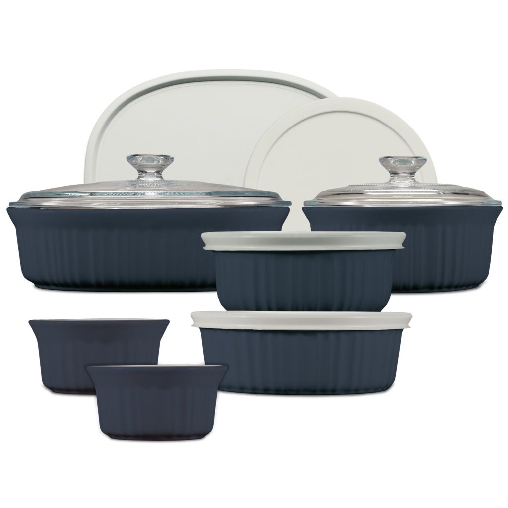 CorningWare French Colors 12-piece Oval Bakeware Set. Navy