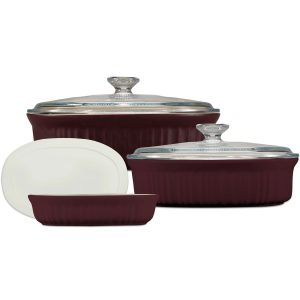 CorningWare French Colors 6-piece Bakeware Set. Cabernet