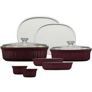 CorningWare French Colors 10-piece Bakeware Set. Cabernet